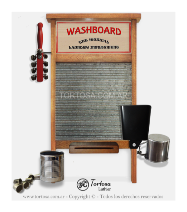 Performance Percussion - Washboard Da Collo Con Ditali - Strumento Ritmico Per Band Musicali